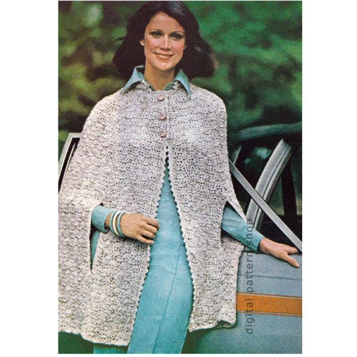 tweed cape crochet pattern C153