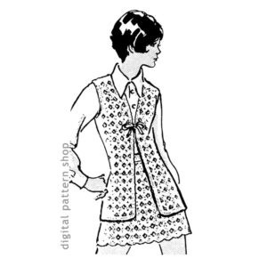 70s Vest and Mini Skirt Crochet Pattern, Hippie Shell Stitch