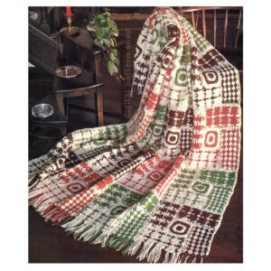 70s Woven Squares Afghan Crochet Pattern, Throw Blanket