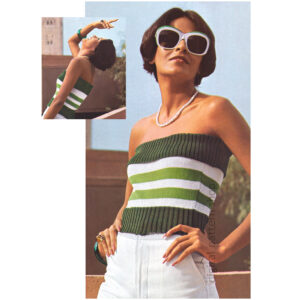 70s Strapless Top Knitting Pattern, Summer Tube Top PDF