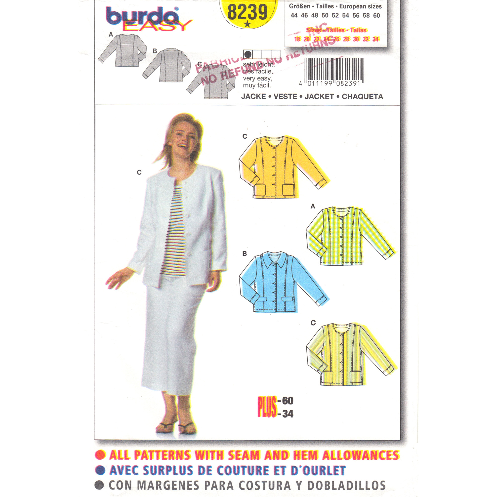 Burda 8239 jacket pattern