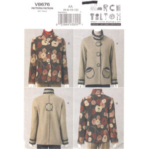 Vogue 8676 Loose Jacket Pattern Stand-Up Collar Marcy Tilton
