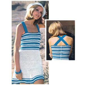 70s Sundress Crochet Pattern, Crossed Straps Dress PDF