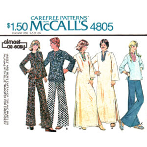 Caftan, Top, Pants Pattern McCall’s 4805 Pajama Loungewear