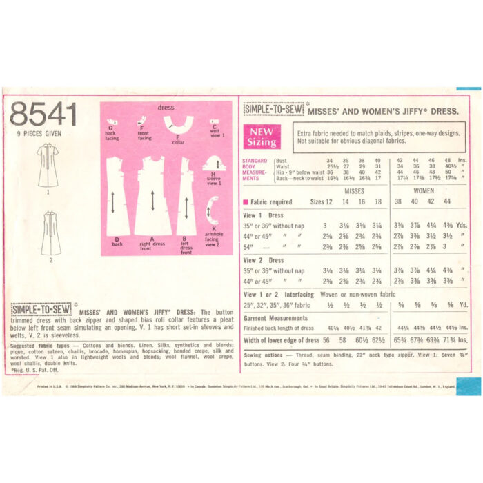 S8541 dress pattern