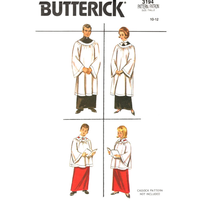 Butterick 3194 choir robe pattern