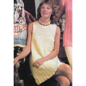 70s Smock Top or Mini Dress Crochet Pattern Sleeveless PDF
