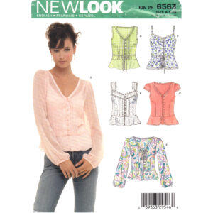New Look 6563 Camisole Top and Blouse Pattern