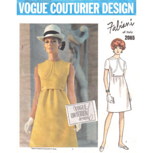 60s Fabiani Dress Pattern Vogue 2065 Label Included Bust 36
