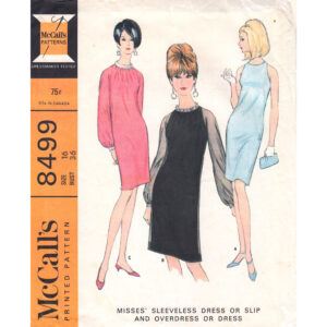 60s Sheath Dress Pattern McCalls 8499 Cut-In Armholes B36