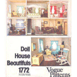 70s Doll House Pattern Vogue 1772 Doll Furniture, Accessories