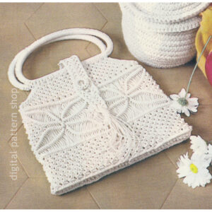 70s Macrame Bag Pattern, Lacy Purse, Handbag Instructions