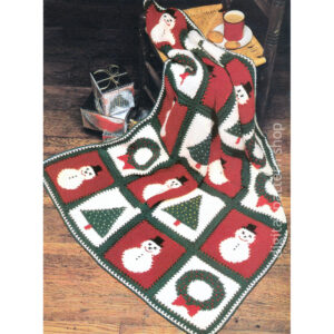 Holiday Afghan Crochet Pattern, Granny Square Christmas Blanket