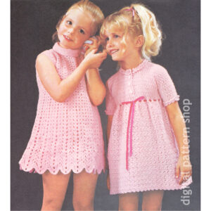 Girls Dress Crochet Pattern, Sleeveless A-Line and Empire Dress