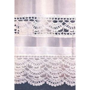 70s Lace Edging Crochet Pattern, Lacy Insert for Sheer Curtain Panel