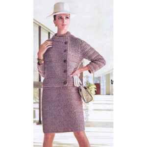 60s Italian Suit Crochet Pattern for Women, Jacket & Skirt PDF