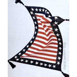 Stars & Stripes Afghan Crochet Pattern, Red White Blue Blanket