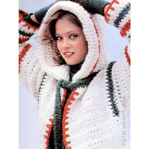 Hooded Coat Crochet Pattern, Long Sweater for Women PDF