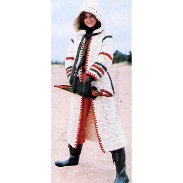 long hooded coat crochet pattern