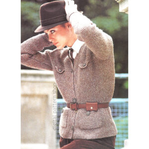 Jacket Knitting Pattern, 30s Garter Stitch Fitted Jacket for Women