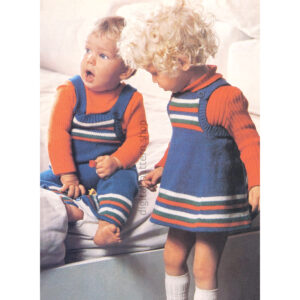 Bib Jumper and Overalls Knitting Pattern Girls and Boys Size 2, 4