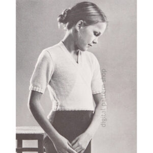 Ballet Wrap Sweater Knitting Pattern, Girls Hug-Me-Tight Crossover Top