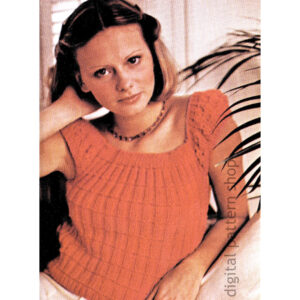 Puff Sleeved Top Knitting Pattern, Off Shoulder Sweater Cap Sleeves