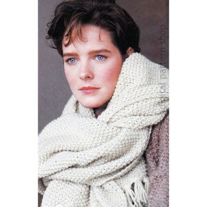 Textured Shawl Knitting Pattern, Fringed Scarf, Warm Shoulder Wrap