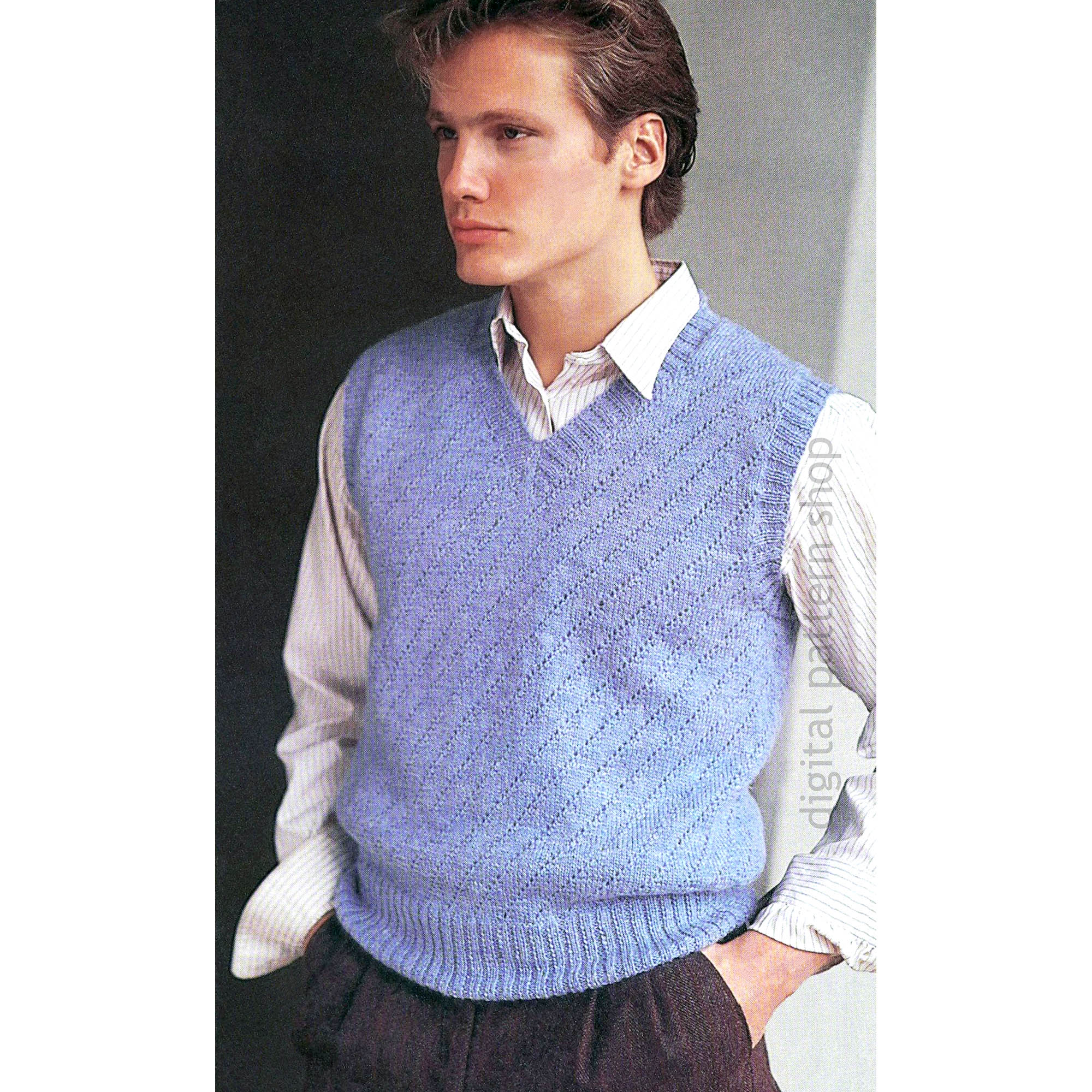 mens vest knitting pattern
