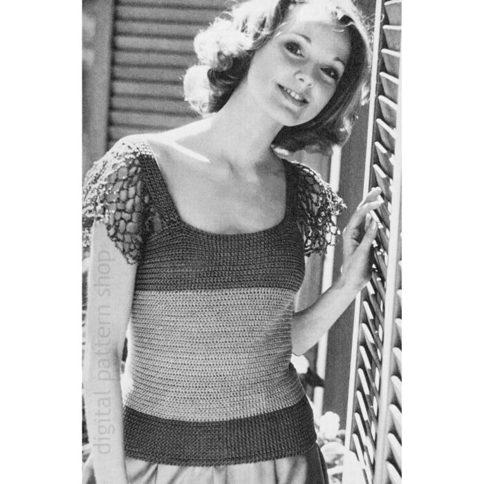 mesh sleeve tank top crochet pattern