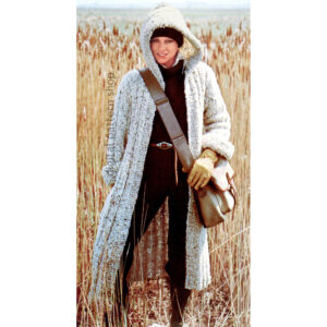 Hooded Coat Knitting Pattern, Long Knit Sweater Cardigan PDF