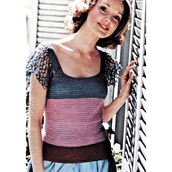 mesh sleeve tank top crochet pattern