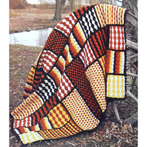 Patchwork Afghan Crochet Pattern, Sampler Yarn Stash Blanket