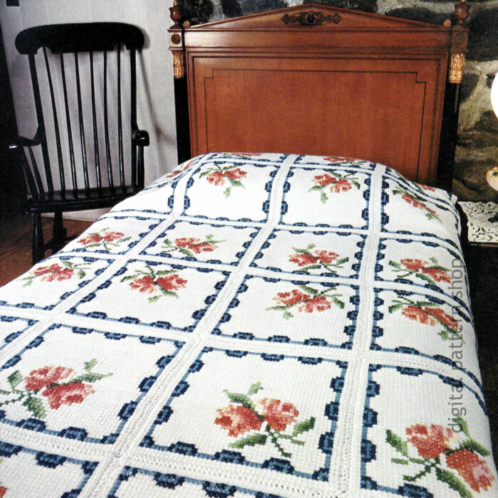 rose afghan crochet pattern