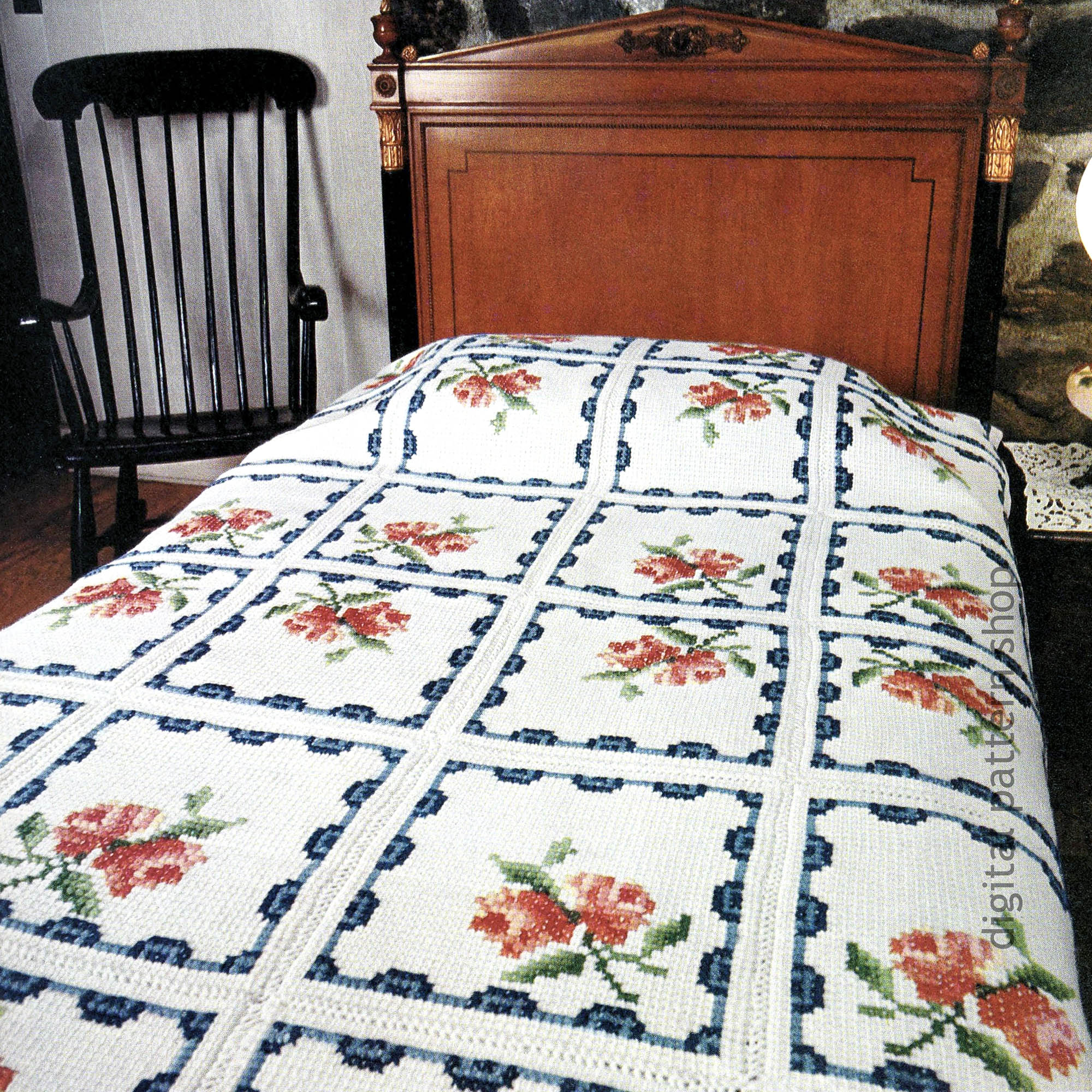 rose afghan crochet pattern
