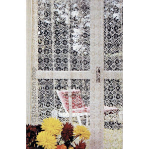 Lacy Curtain Crochet Pattern, Vintage Floral Motif Curtain Panel