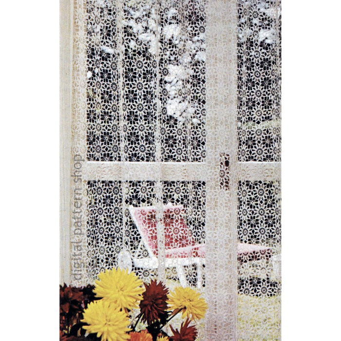 floral motif curtains crochet pattern