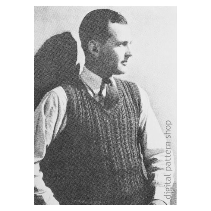 cabled sweater vest knitting pattern