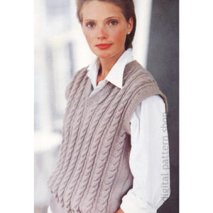 cabled sweater vest knitting pattern