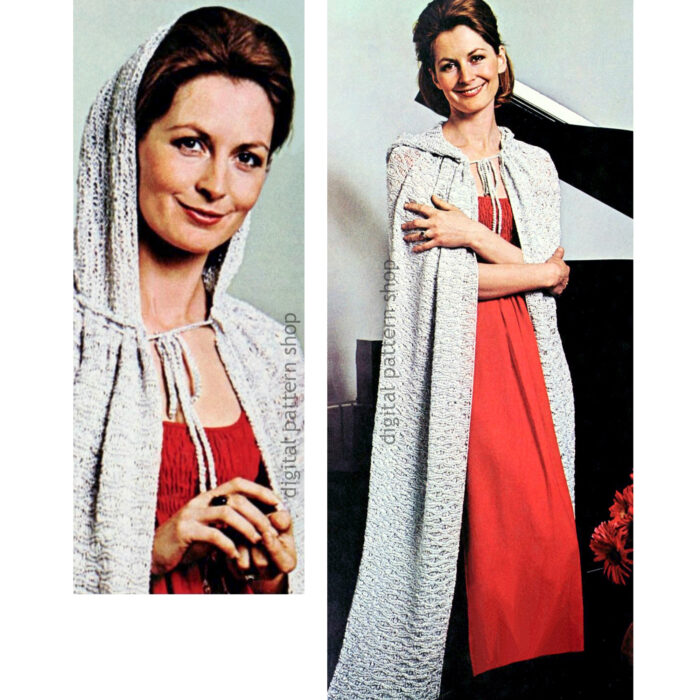 hooded cape knitting pattern