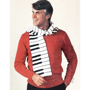 Piano Key Scarf Knitting Pattern, Music Lovers Knit Scarf PDF