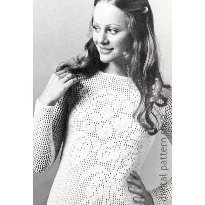 rose filet crochet top pattern