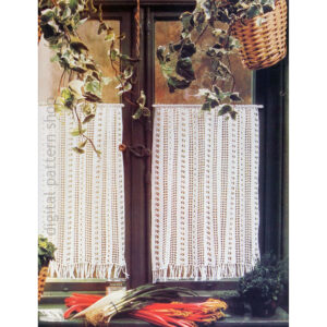 70s Lacy Curtain Crochet Pattern, Vintage Curtain Panel Chart PDF