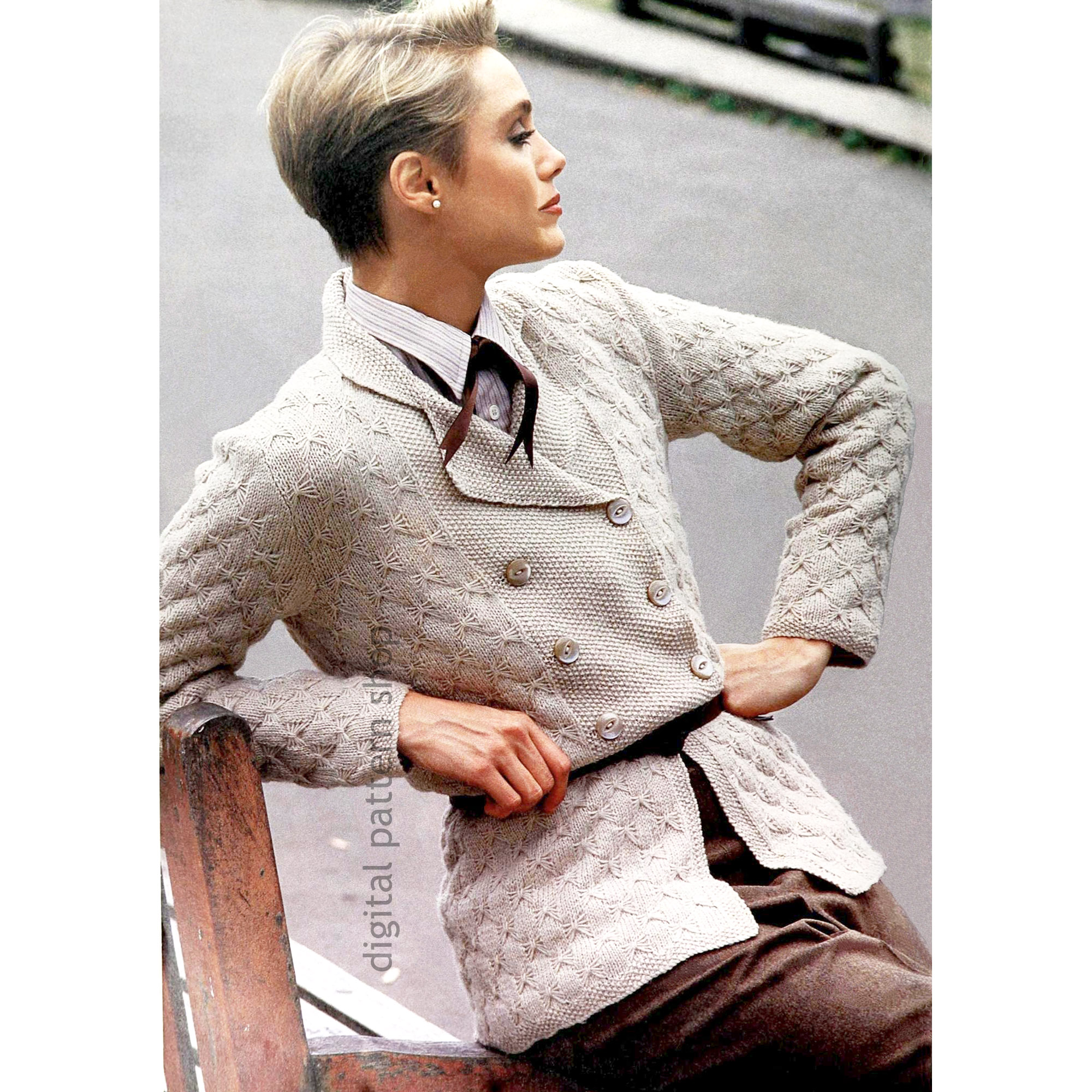 double breasted tailored jacket knitting pattern