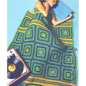 granny square and band afghan crochet pattern