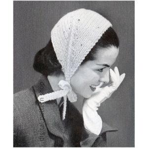 50s Ear Warmer Knitting Pattern, Vintage Cuddle Cap, Jibber PDF