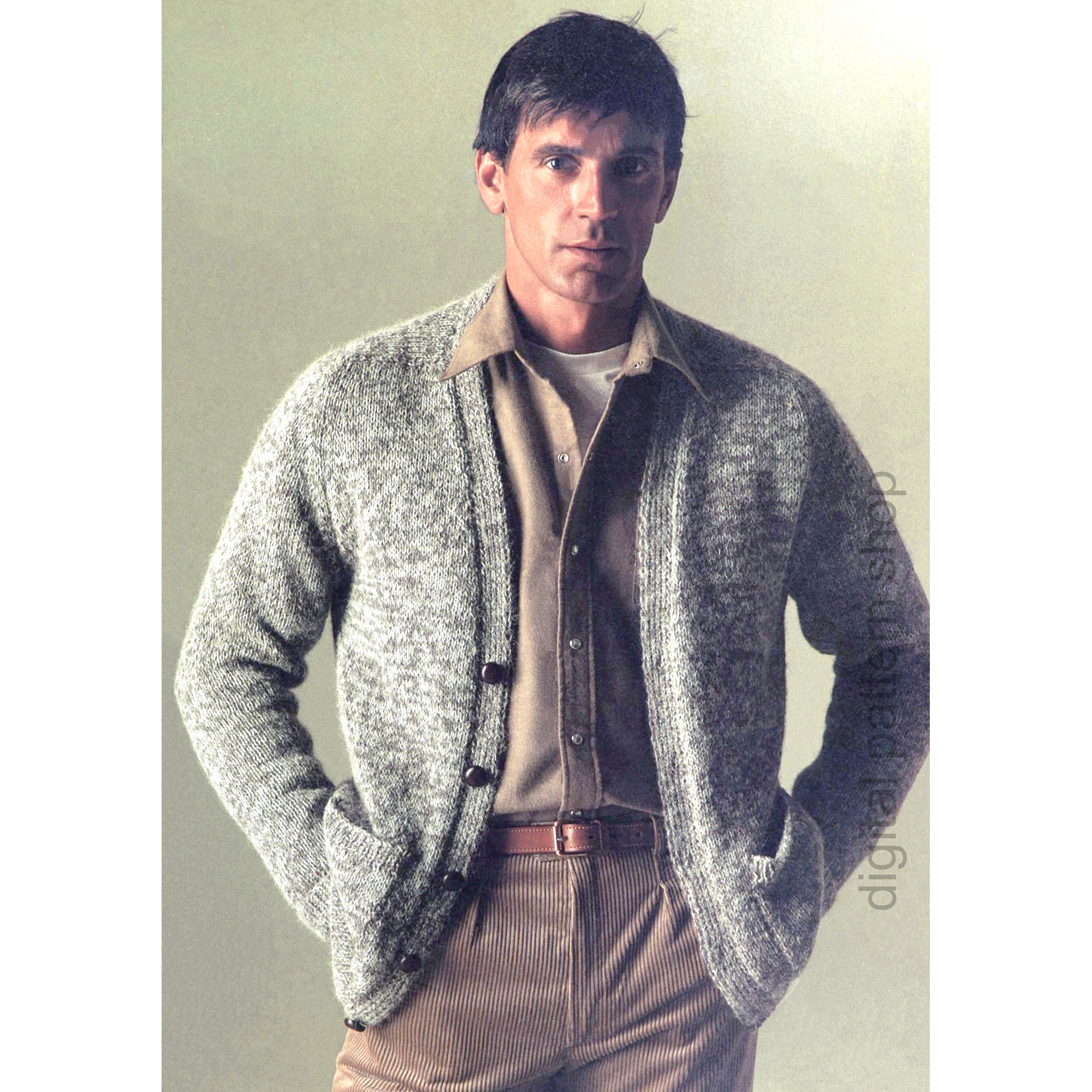 mens classic cardigan knitting pattern