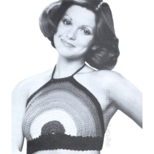 70s Rainbow Halter Top Crochet Pattern, Vintage Summer Top PDF