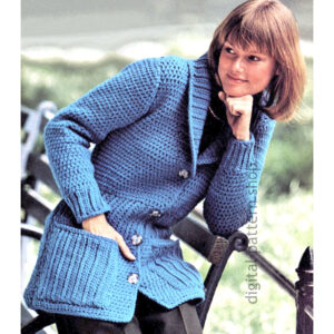 shawl collar jacket crochet pattern