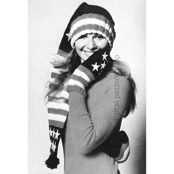 stars and stripes hat and mitts knitting pattern